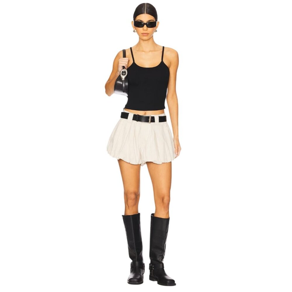 Sea Adele Sportswear Bubble Shorts in Oat 4 New Womens Puffy Chino Cotton - Picture 5 of 15